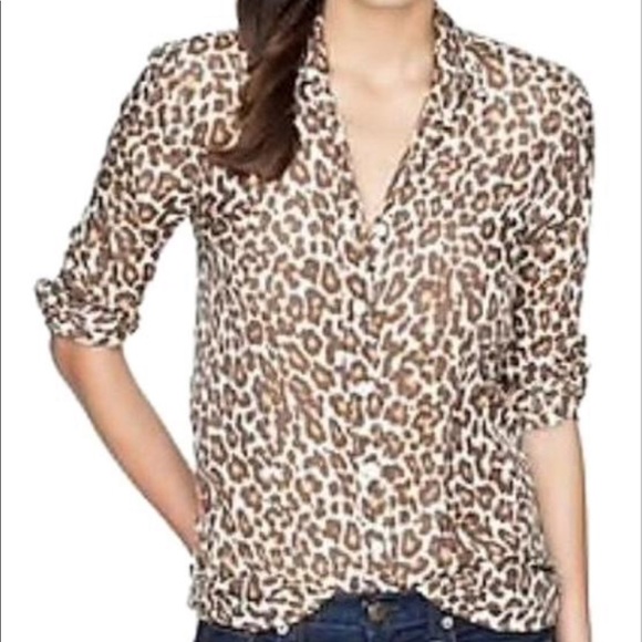 J. Crew Tops - J CREW leopard print blouse